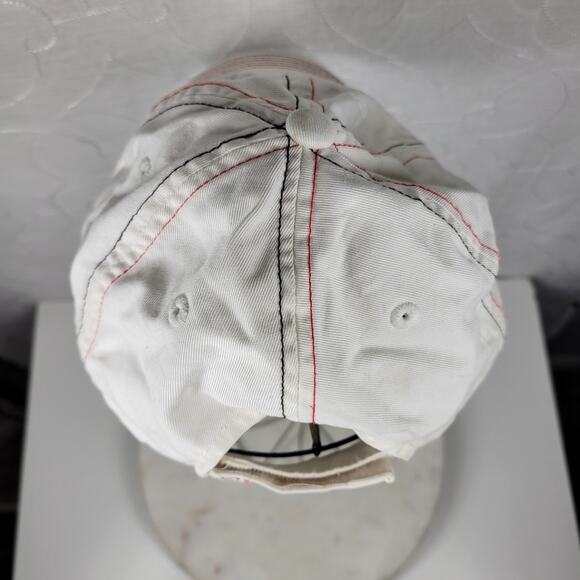 Vintage Obo's‎ Aspen Adjustable Panel Hat Red White Embroidered Cotton Cap - Picture 9 of 16